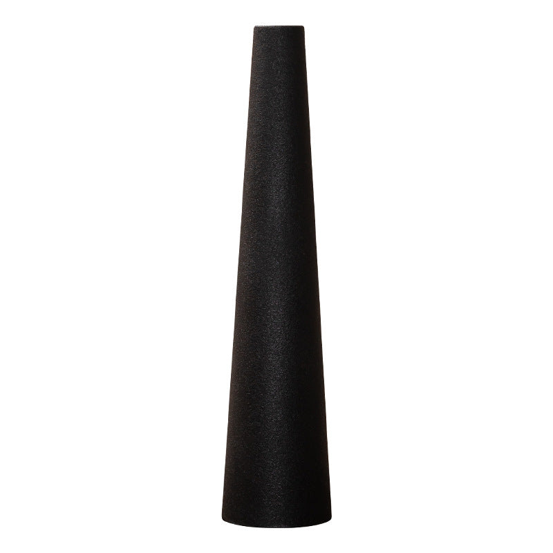 Minimalist Matte Ceramic Slender Vase - Large Black Edition