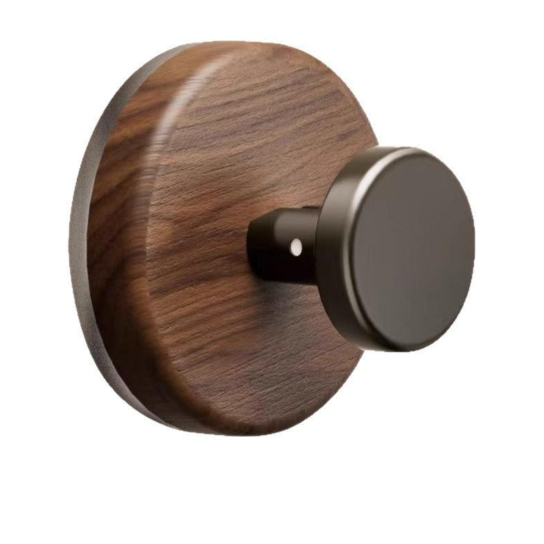 Premium Walnut-Grain Adhesive Wall Hooks - Drill-Free Organization Solution