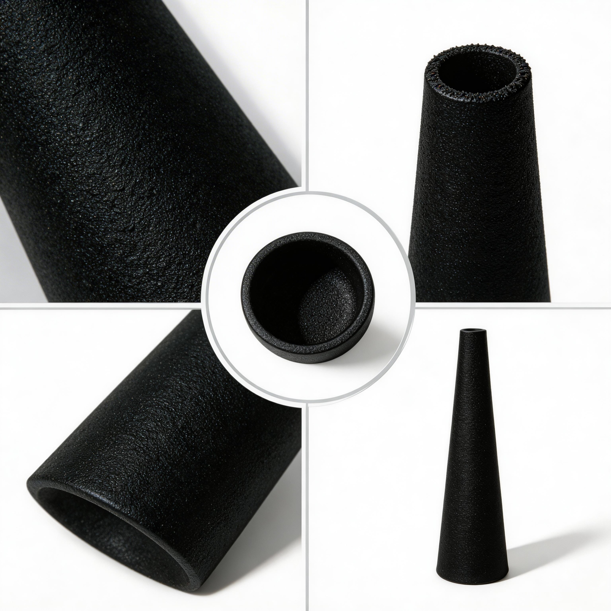 Minimalist Matte Ceramic Slender Vase - Large Black Edition