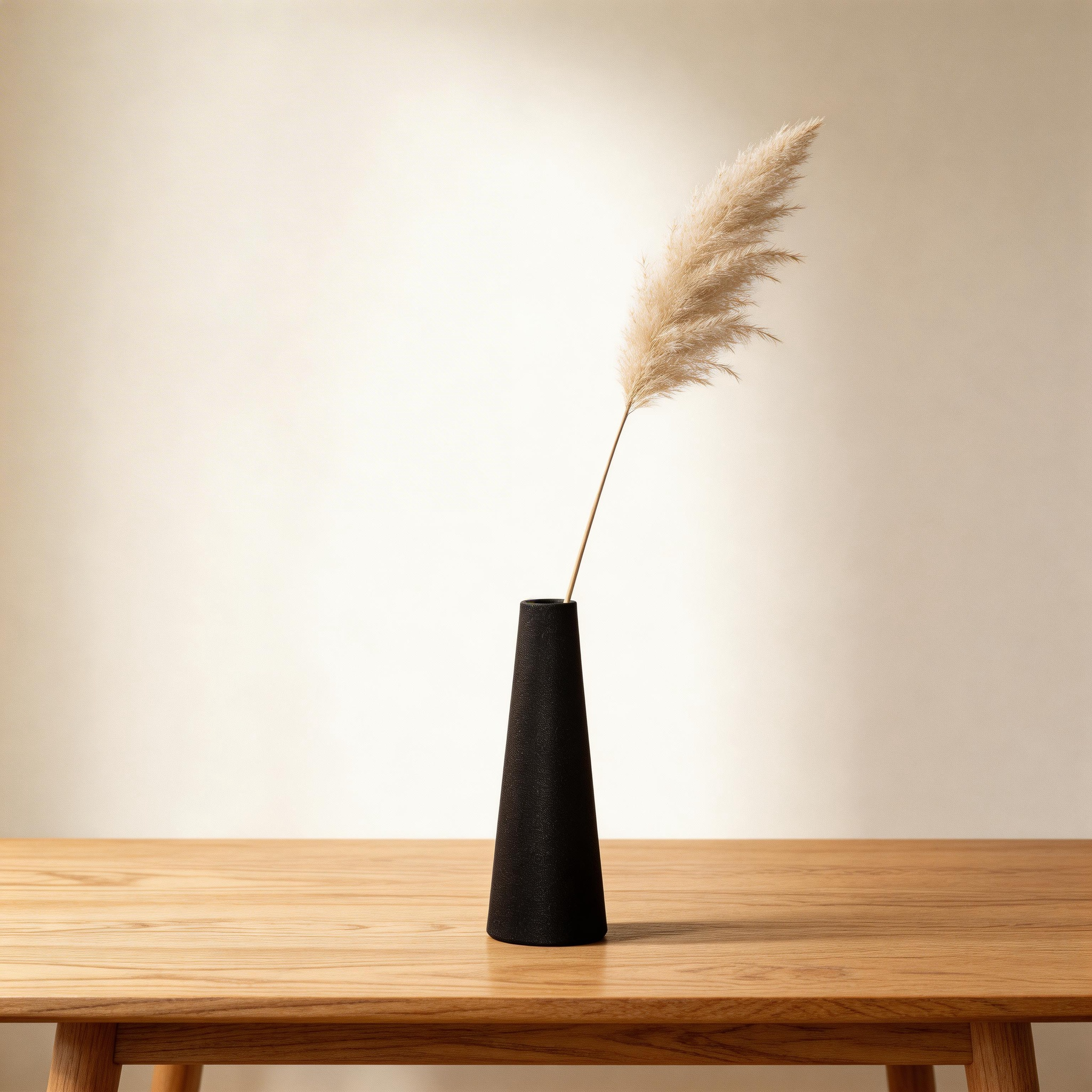 Minimalist Matte Ceramic Slender Vase - Large Black Edition