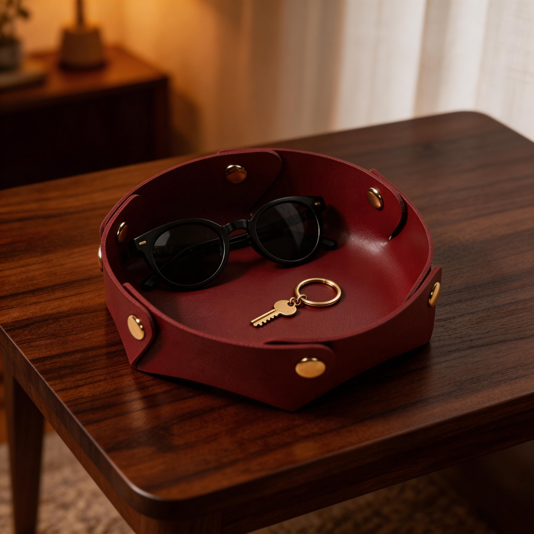 Premium Nordic Faux Leather Desktop Organizer Tray