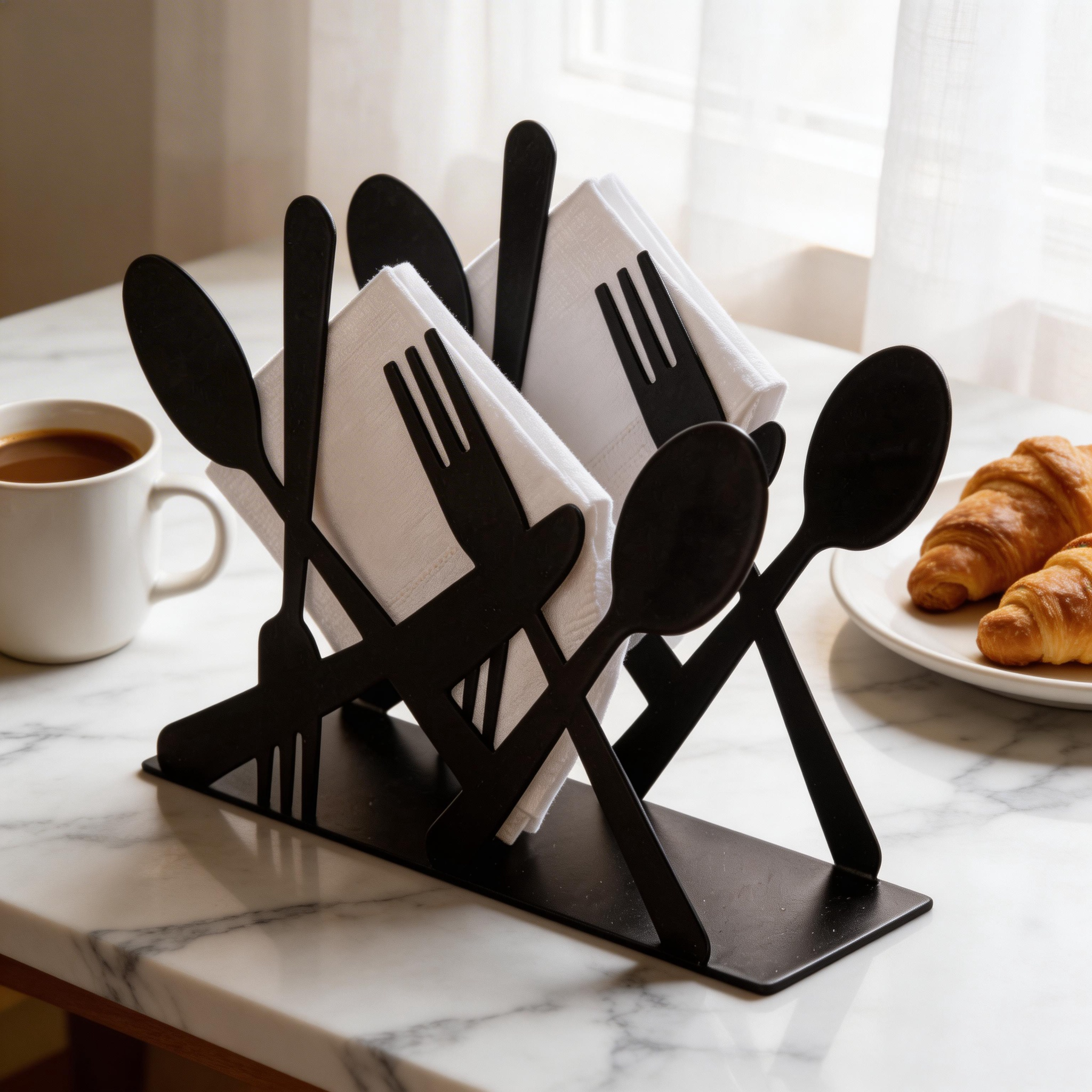 Nordic Vertical Iron Napkin Holder - Elegant Desktop Organizer