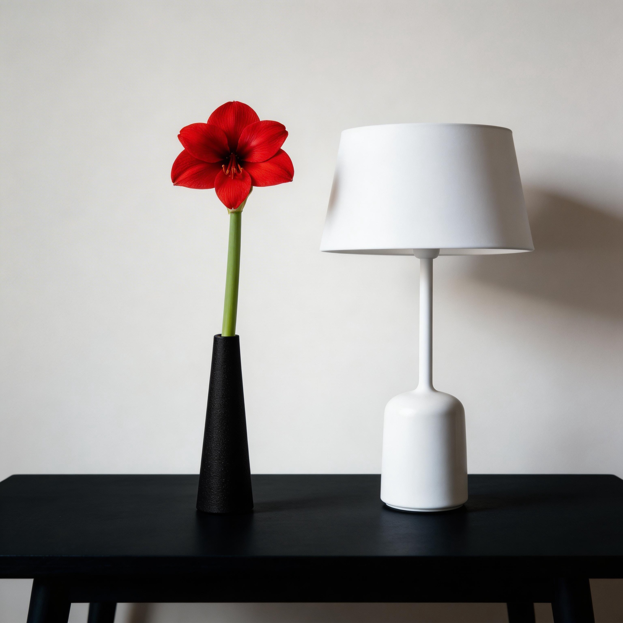 Minimalist Matte Ceramic Slender Vase - Large Black Edition