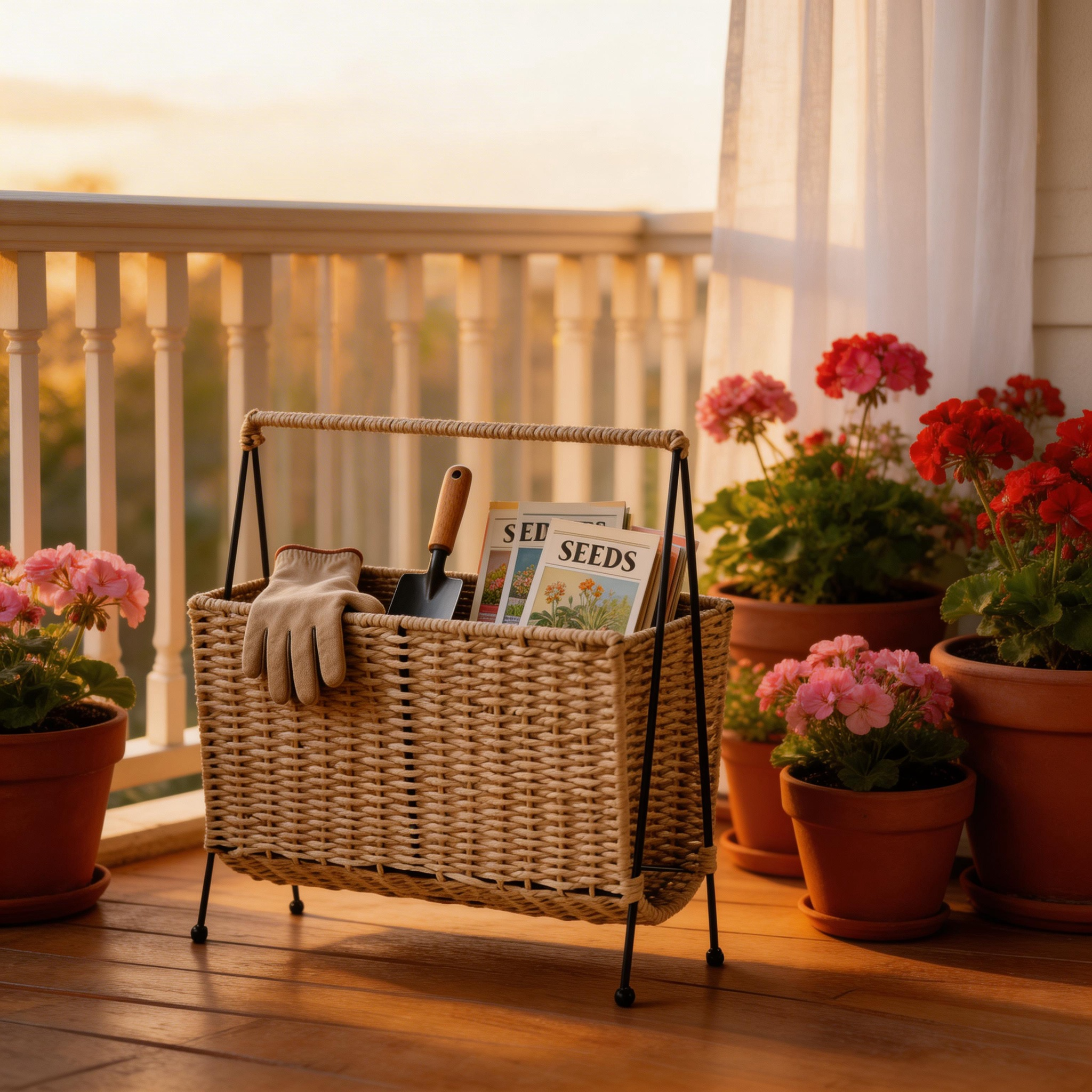 Artisan Hand-Woven Magazine Rack and Versatile Storage Basket