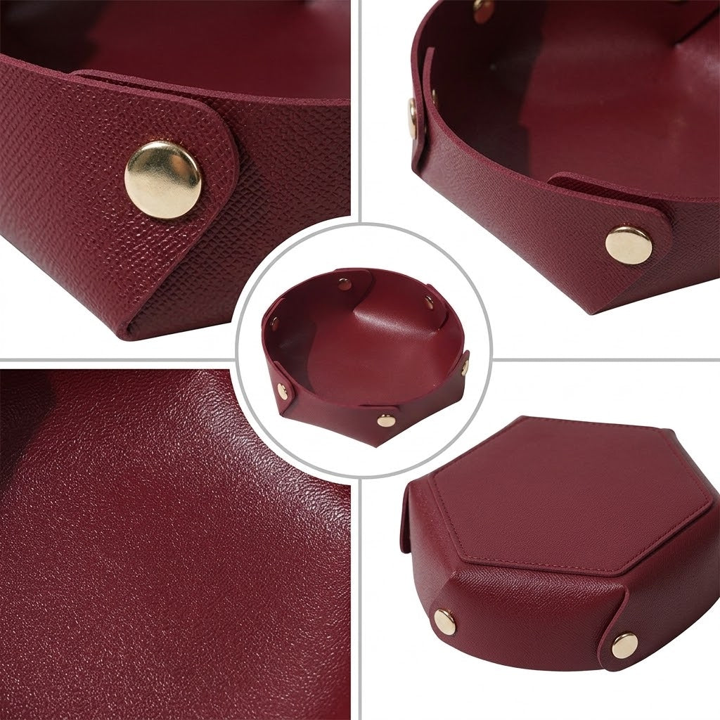 Premium Nordic Faux Leather Desktop Organizer Tray